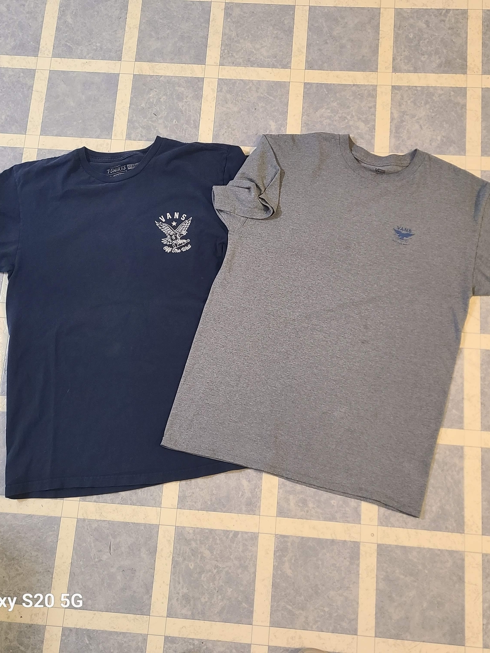 Vans Men's Short Sleeve Crew Tee - Navy and Gray